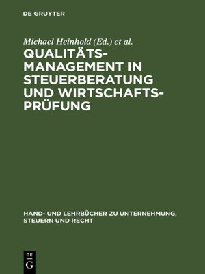 cover image of Qualitätsmanagement in Steuerberatung und Wirtschaftsprüfung